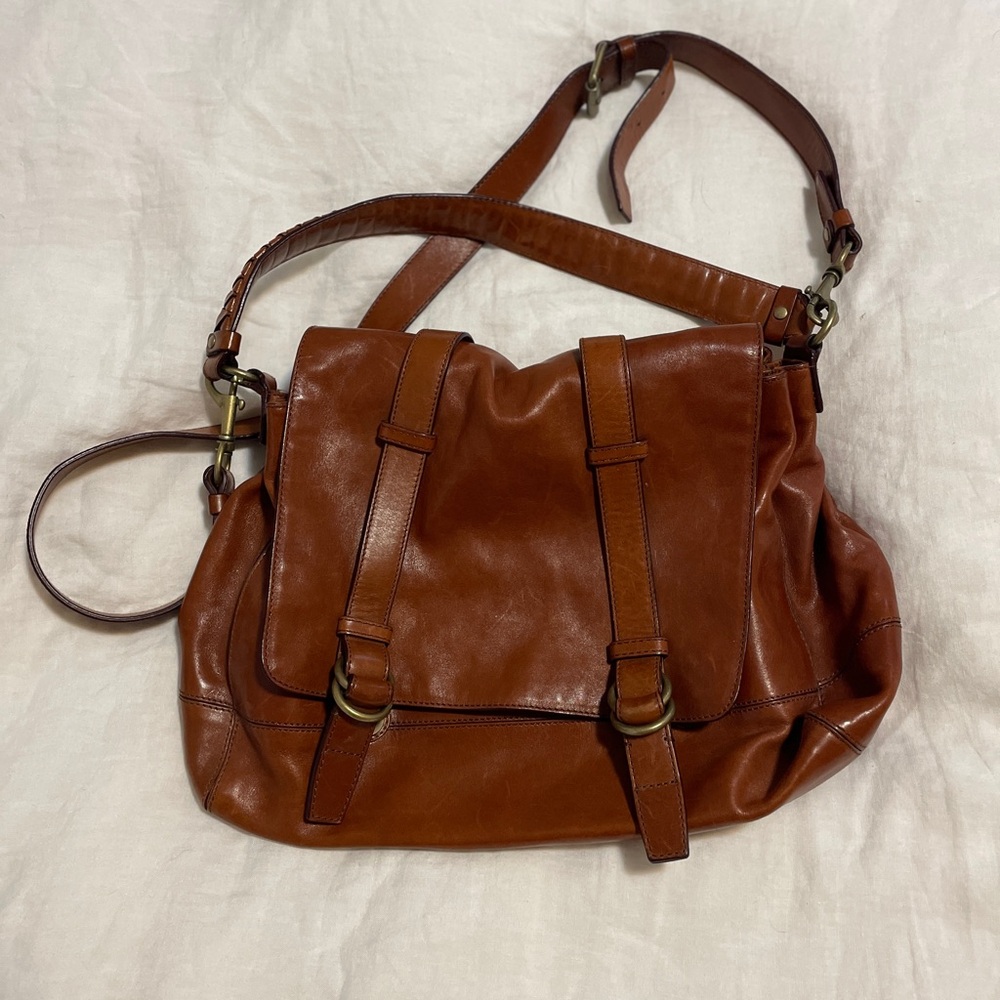 Leather Cole Haan laptop messenger bag